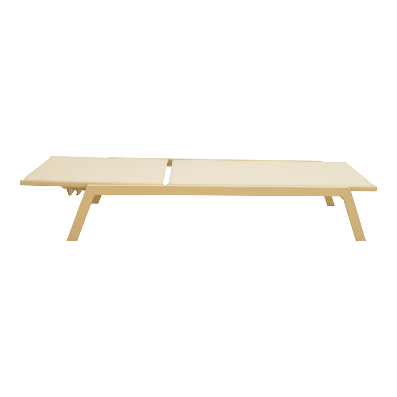 Ξαπλώστρα Boka pakoworld αλουμίνιο cappuccino- textilene σε σαμπανί 60x192x31εκ