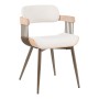 Πολυθρόνα Cameo pakoworld μέταλλο μπρονζέ-white-wash ξύλο-μπέζ ύφασμα 53x49.5x75.5εκ