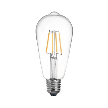 Λαμπτήρας LED ST64 Bulb pakoworld 4W 3000K E27 2700K clear