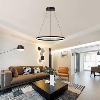 Φωτιστικό οροφής Nebrian pakoworld led μέταλλο μαύρο Φ60x15εκ