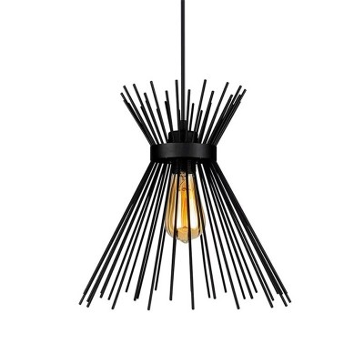 Φωτιστικό οροφής Candle I pakoworld E27 μέταλλο μαύρο Φ25x30εκ