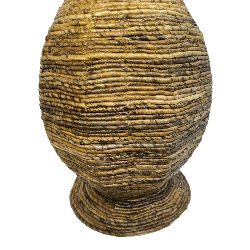 Διακοσμητικό βάζο Strail Inart banana rope σε φυσική απόχρωση Φ40x100εκ