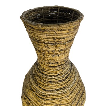 Διακοσμητικό βάζο Lerpon Inart banana rope σε φυσική απόχρωση Φ40x100εκ