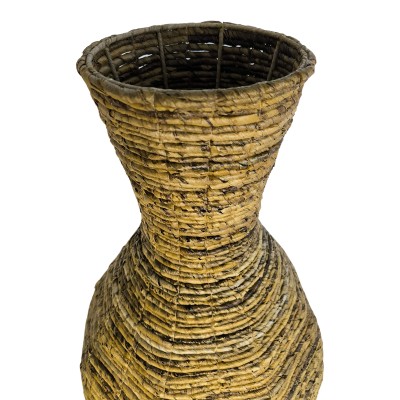 Διακοσμητικό βάζο Lerpon Inart banana rope σε φυσική απόχρωση Φ40x100εκ