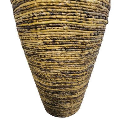 Διακοσμητικό βάζο Lerpon Inart banana rope σε φυσική απόχρωση Φ40x100εκ