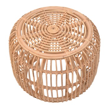 Σκαμπό Rajesty pakoworld rattan σε φυσική απόχρωση Φ60x46εκ
