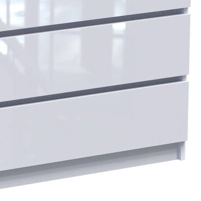 Συρταριέρα Dicama pakoworld mdf σε λευκη glossy απόχρωση 90x47x101εκ