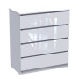 Συρταριέρα Dicama pakoworld mdf σε λευκη glossy απόχρωση 90x47x101εκ