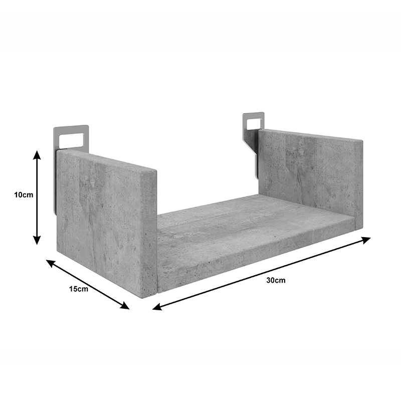 Ραφιέρα τοίχου Derva pakoworld σε λευκή απόχρωση 30x15x10cm