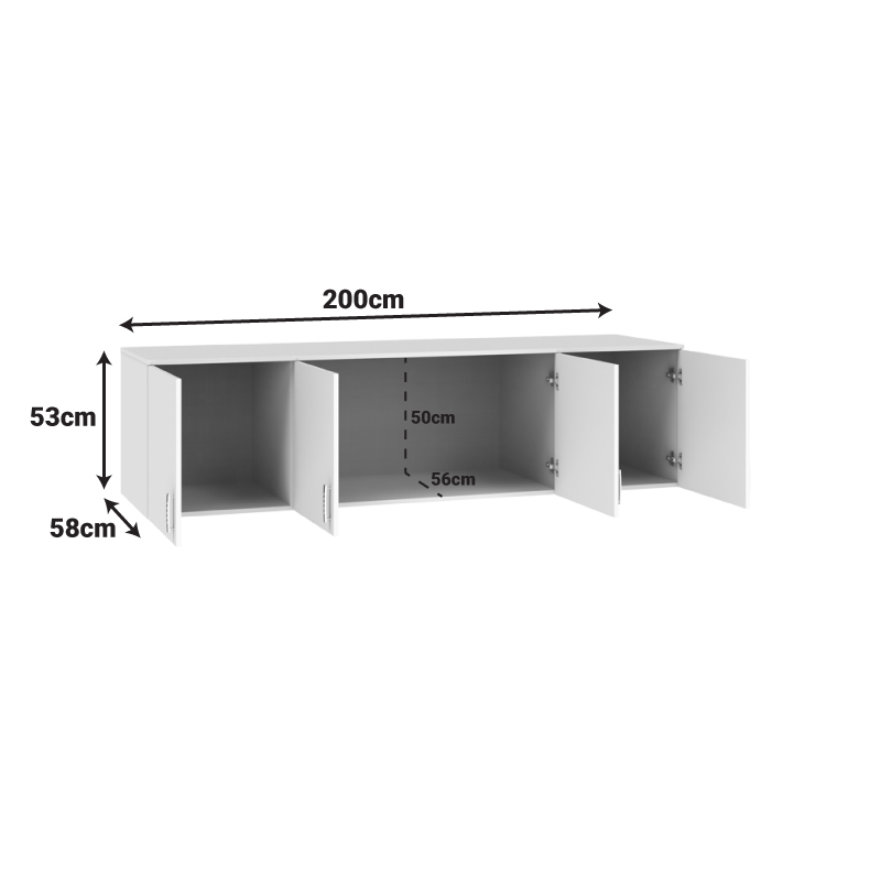 Πατάρι ντουλάπας Royal pakoworld τετράφυλλο sonoma 200x58x53εκ