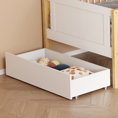 Παιδικό κρεβάτι Bedria pakoworld τ. Montessori ξύλο σε λευκή-φυσική απόχρωση 90x190εκ