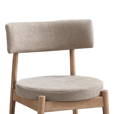 Καρέκλα Raudi pakoworld rubberwood σε φυσική-μπεζ απόχρωση 45.5x45.5x81εκ | 2 τμχ
