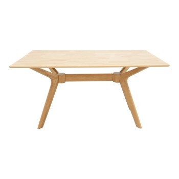 Τραπέζι Raffles pakoworld rubberwood με mdf σε φυσική απόχρωση 150x90x76εκ