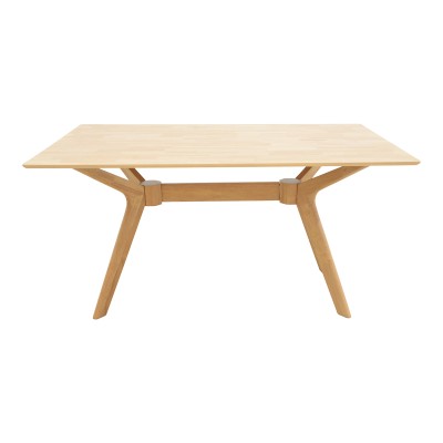 Τραπεζαρία Raffles pakoworld σετ 5τεμ rubberwood με pe rattanσε φυσική απόχρωση 150x90x76εκ