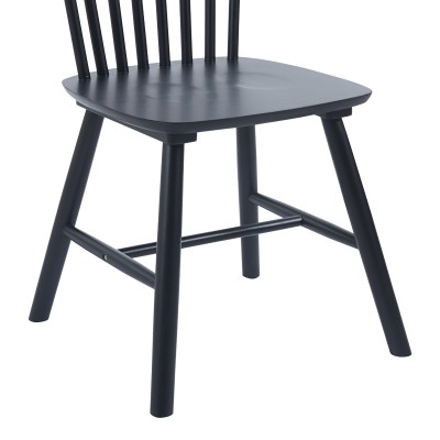 Καρέκλα Bristol pakoworld rubberwood σε μαύρη απόχρωση 45x51x86εκ