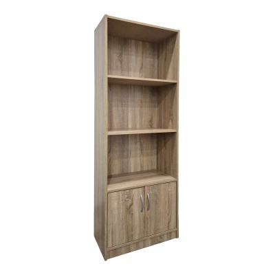 Βιβλιοθήκη Tekaro pakoworld σε sonoma απόχρωση 60x29x166εκ