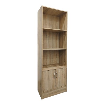 Βιβλιοθήκη Tekaro pakoworld σε sonoma απόχρωση 57x33x180εκ