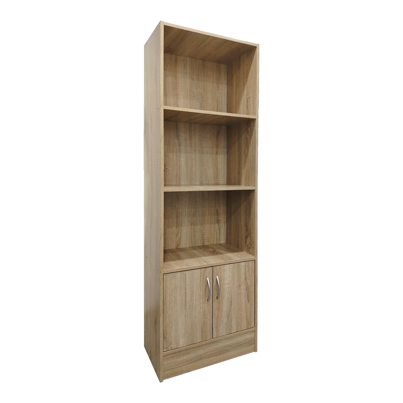 Βιβλιοθήκη Tekaro pakoworld σε sonoma απόχρωση 57x33x180εκ