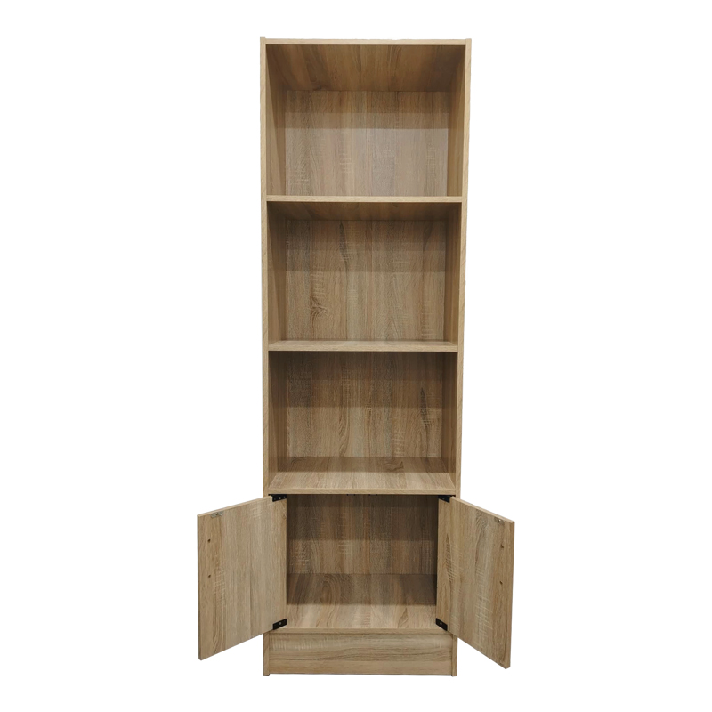 Βιβλιοθήκη Tekaro pakoworld σε sonoma απόχρωση 57x33x180εκ