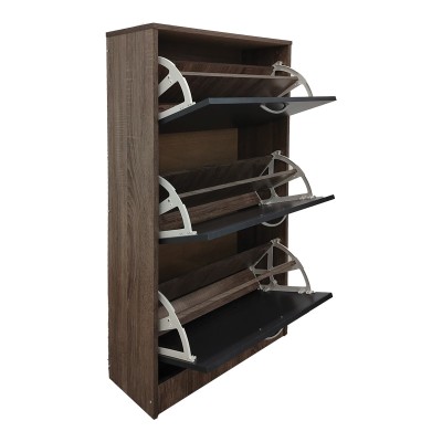 Παπουτσοθήκη Savaz pakoworld σε oak-ανθρακί απόχρωση 60x24x114εκ