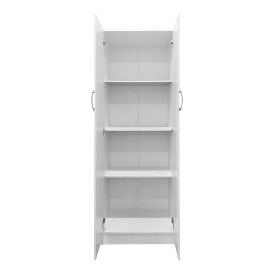Ντουλάπα δίφυλλη Athos pakoworld σε λευκή απόχρωση 60x42x180εκ