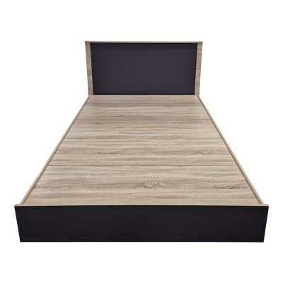 Κρεβάτι Athos pakoworld σε sonoma-ανθρακί απόχρωση 140x200εκ