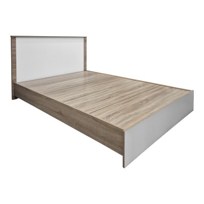 Κρεβάτι Athos pakoworld σε sonoma-λευκή απόχρωση 140x200εκ