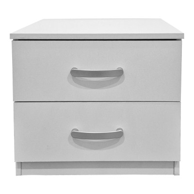 Κομοδίνο Athos pakoworld σε λευκή απόχρωση 48x40x41.5εκ