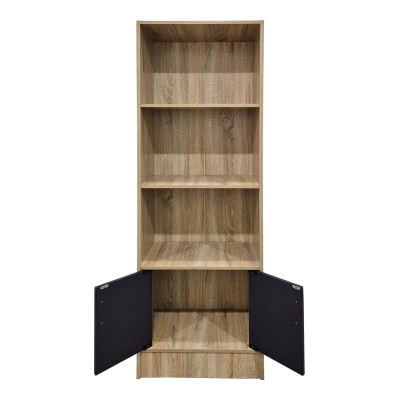 Βιβλιοθήκη Tekaro pakoworld sonoma-ανθρακί 57x33x180εκ