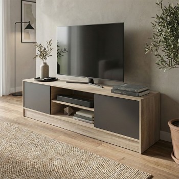 Έπιπλο τηλεόρασης Sasa pakoworld sonoma-ανθρακί 150x35x41.5εκ