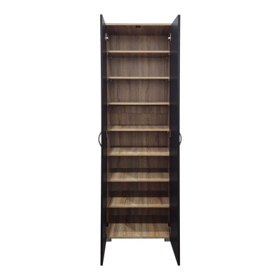 Παπουτσοθήκη-Ντουλάπα Racka pakoworld sonoma-ανθρακί 58x34x186εκ
