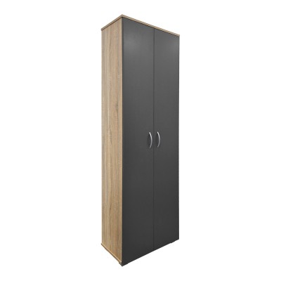 Παπουτσοθήκη-Ντουλάπα Racka pakoworld sonoma-ανθρακί 58x34x186εκ