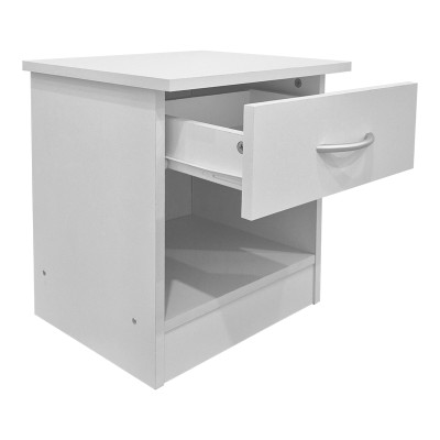 Κομοδίνο Bedy pakoworld λευκό 40x34x42εκ