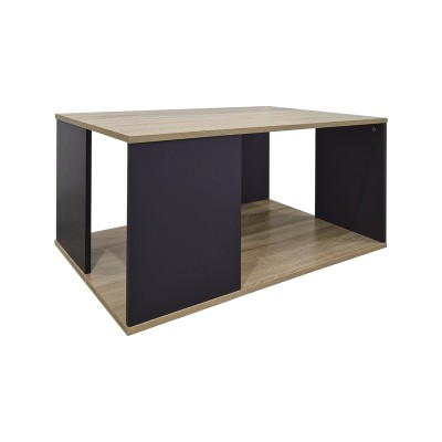 Τραπέζι σαλονιού Zelegan pakoworld sonoma-ανθρακί 90x90x44.5εκ