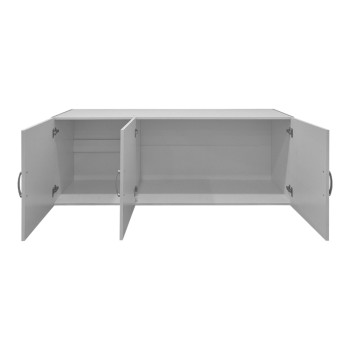 Πατάρι ντουλάπας τρίφυλλο Alvia pakoworld λευκό 150x51x60εκ