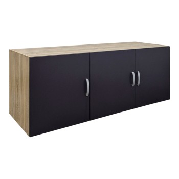 Πατάρι ντουλάπας τρίφυλλο Alvia pakoworld sonoma-ανθρακί 150x51x60εκ