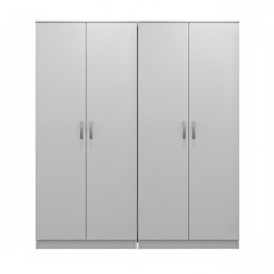 Ντουλάπα τετράφυλλη Athos Ι pakoworld λευκή 160x42x180εκ