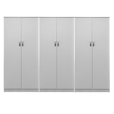 Ντουλάπα εξάφυλλη Athos ΙΙ pakoworld λευκή 240x42x180εκ