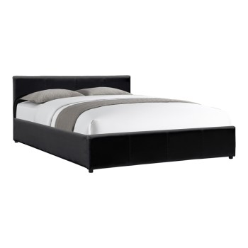Κρεβάτι Dellia pakoworld με αποθηκευτικό χώρο pu μαύρο 150x200εκ
