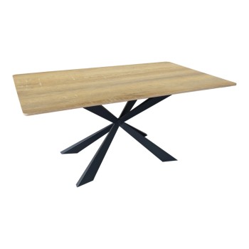 Τραπέζι Aragne pakoworld sonoma mdf με μαύρα μεταλλικά πόδια 160x90x75εκ