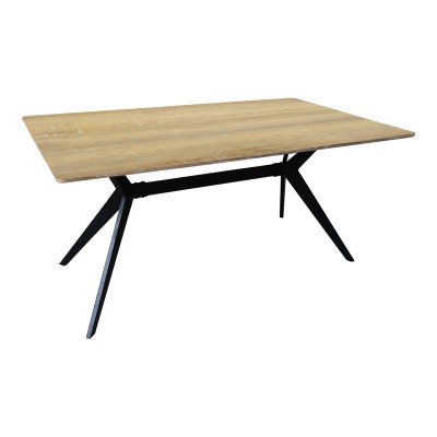 Τραπέζι Ezali pakoworld sonoma mdf με μαύρα μεταλλικά πόδια 160x90x75εκ