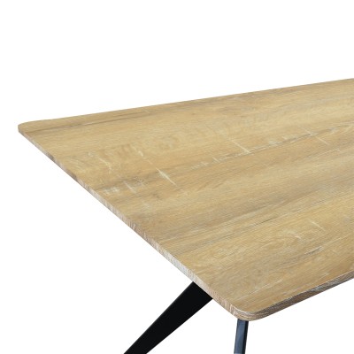 Τραπέζι Ezali pakoworld sonoma mdf με μαύρα μεταλλικά πόδια 160x90x75εκ
