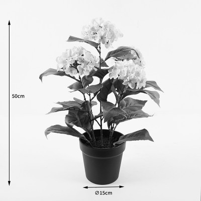 Διακοσμητικό φυτό σε γλάστρα Hydrangea Inart λευκό Φ35x50εκ