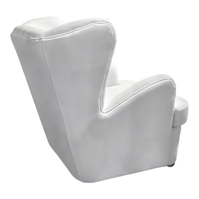 Πολυθρόνα Regalo pakoworld βελούδο σε λευκή απόχρωση 75x88x85εκ