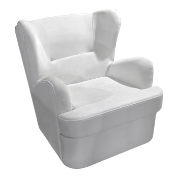 Πολυθρόνα Regalo pakoworld βελούδο σε λευκή απόχρωση 75x88x85εκ