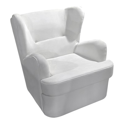 Πολυθρόνα Regalo pakoworld βελούδο σε λευκή απόχρωση 75x88x85εκ