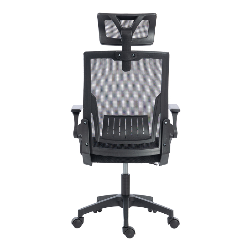 Καρέκλα γραφείου Plymot pakoworld mesh χρώμα μαύρο 48x58x112-122εκ