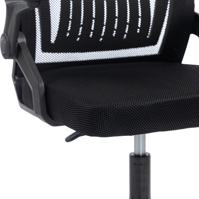 Καρέκλα γραφείου Plymot pakoworld mesh χρώμα μαύρο 48x58x112-122εκ
