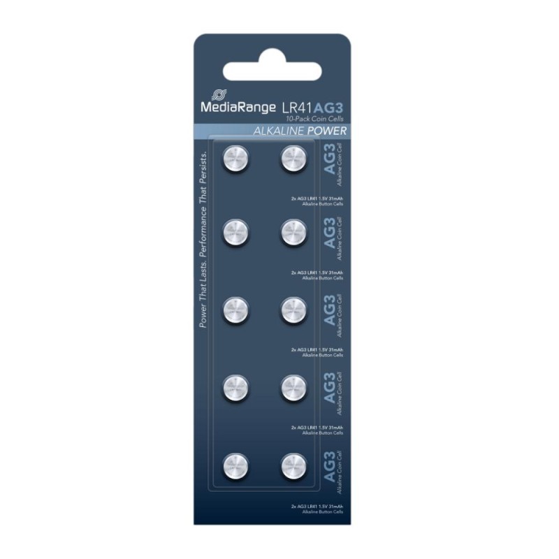 Αλκαλική Μπαταρία MediaRange Premium Coin Cells AG3 1.5V (LR41) (10 Pack) (MRBAT117) 384/392
