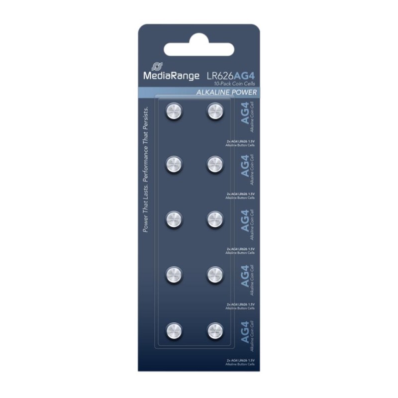 Αλκαλική Μπαταρία MediaRange Premium Coin Cells AG4 1.5V (LR626) (10 Pack) (MRBAT111) 377